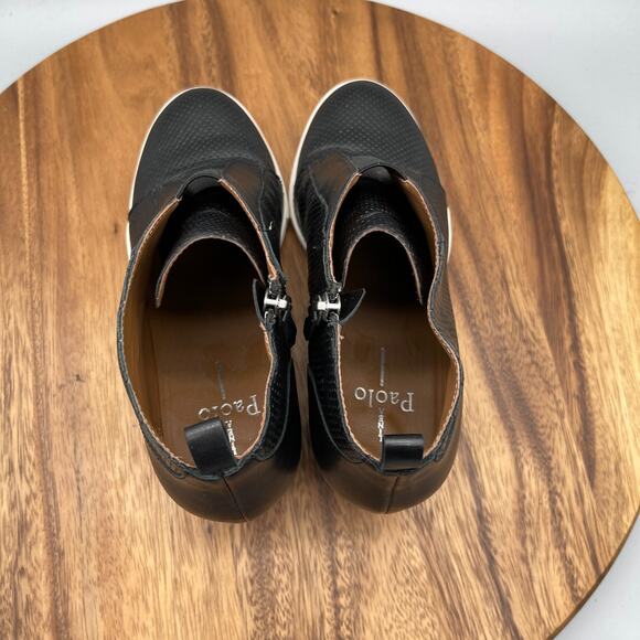 Linea Paolo Felicia Boots Womens Size 8 M Black Wedge Ankle Platform Bootie Zip - Picture 5 of 9